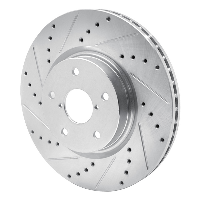 Picture of R1 06-21 Subaru Legacy Front Left Drilled & Slotted Silver Brake Rotor