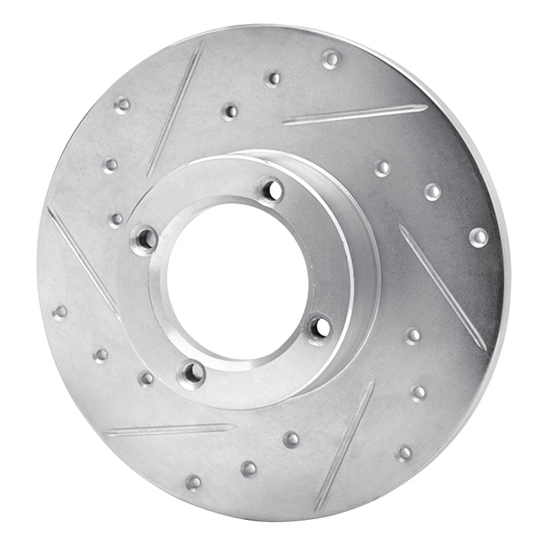 Picture of R1 80-83 Subaru STANDARD Front Left Drilled & Slotted Silver Brake Rotor