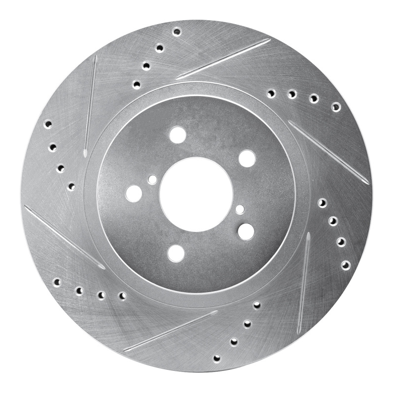 Picture of R1 17-23 Subaru Impreza Front Left Drilled & Slotted Silver Brake Rotor