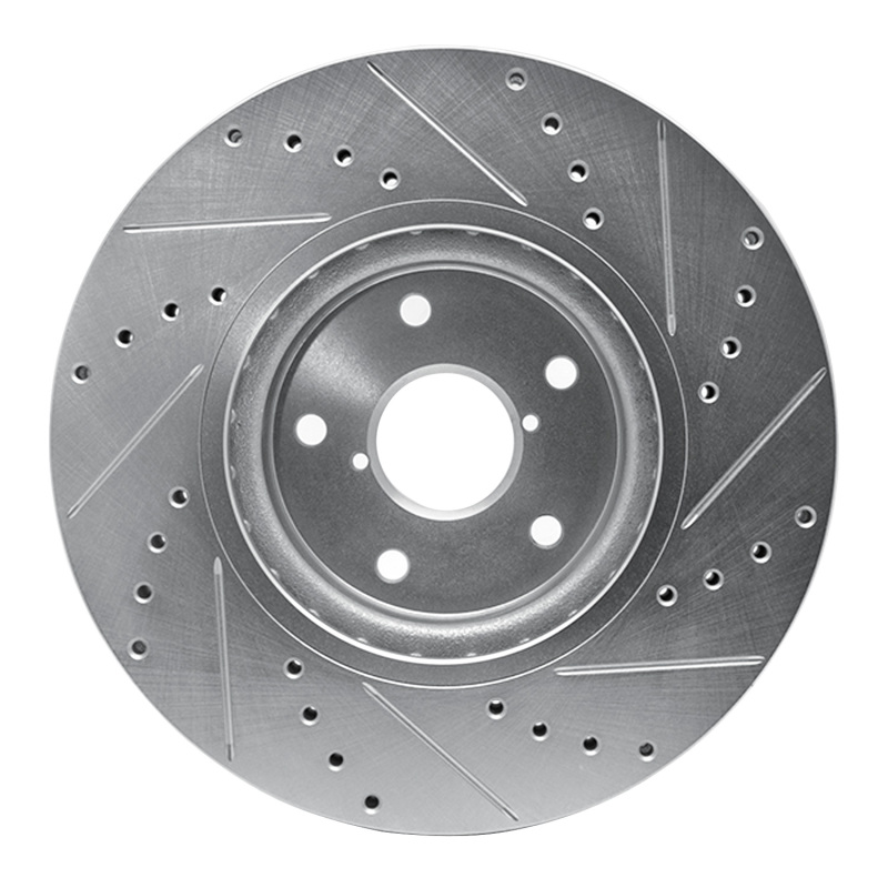 Picture of R1 06-21 Subaru Legacy Front Left Drilled & Slotted Silver Brake Rotor