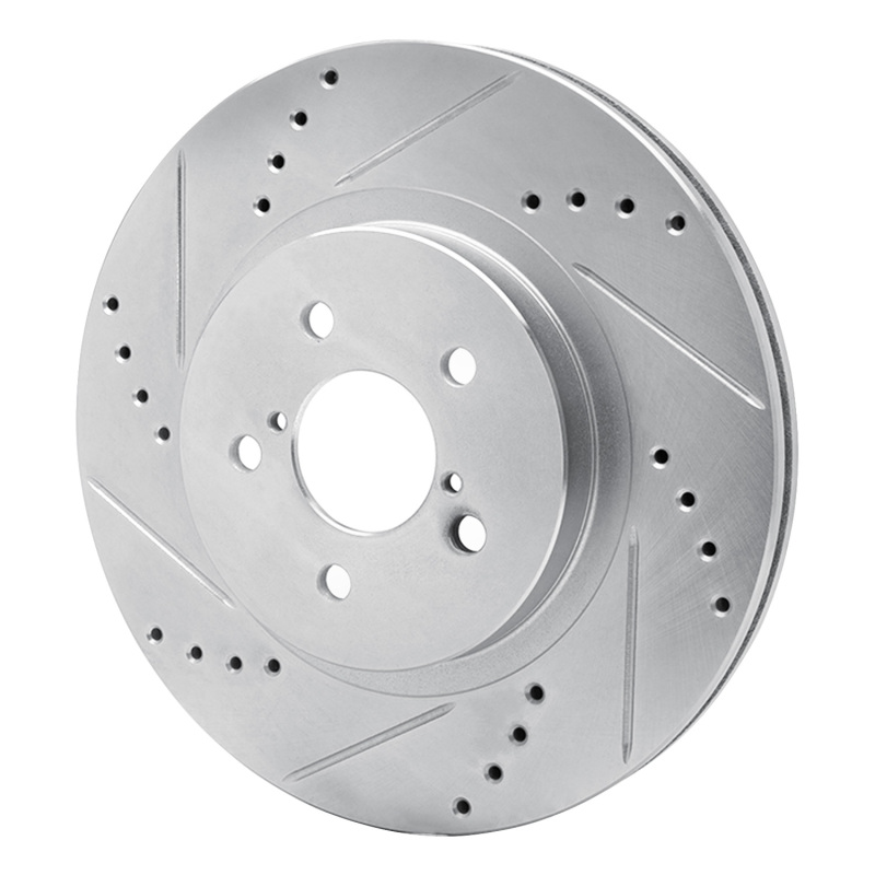 Picture of R1 17-23 Subaru Impreza Front Left Drilled & Slotted Silver Brake Rotor