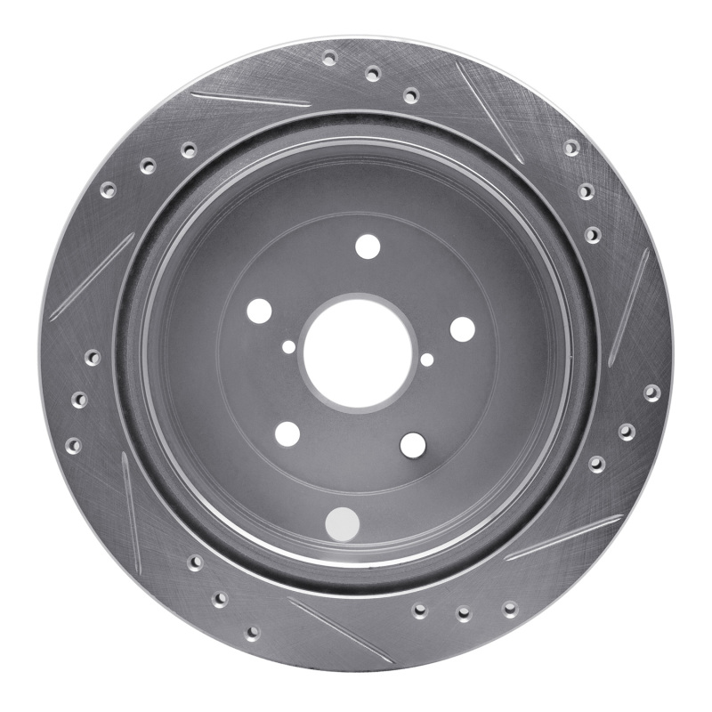 Picture of R1 06-14 Subaru B9 TRIBECA Rear Left Drilled & Slotted Silver Brake Rotor