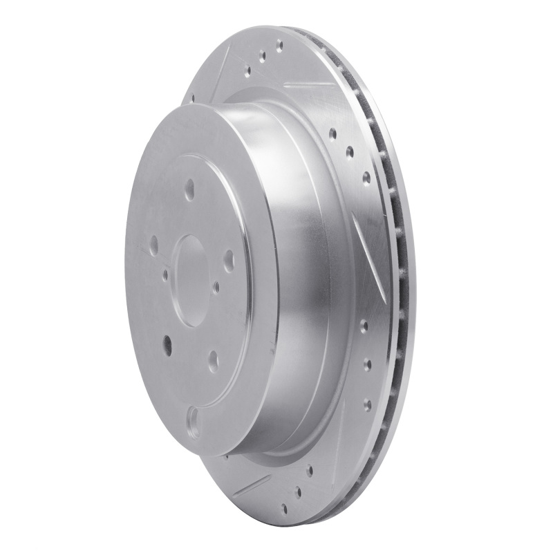 Picture of R1 06-14 Subaru B9 TRIBECA Rear Left Drilled & Slotted Silver Brake Rotor