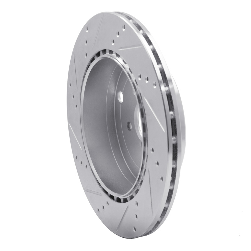 Picture of R1 17-25 Subaru BRZ Rear Right Drilled & Slotted Silver Brake Rotor