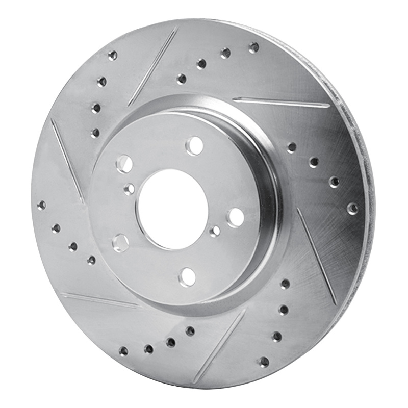 Picture of R1 17-23 Subaru Impreza Front Left Drilled & Slotted Silver Brake Rotor