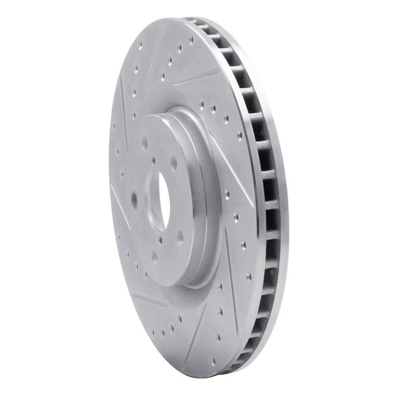 Picture of R1 19-23 Subaru ASCENT Front Left Drilled & Slotted Silver Brake Rotor