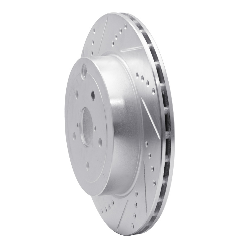 Picture of R1 18-25 Subaru WRX STI Rear Left Drilled & Slotted Silver Brake Rotor