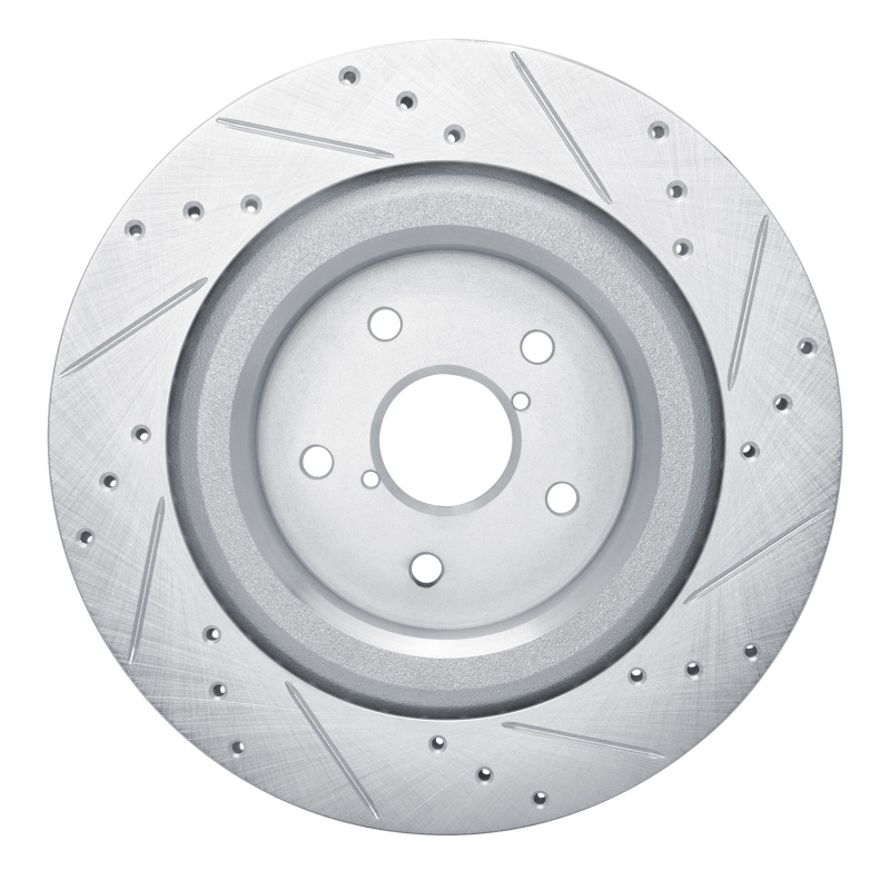 Picture of R1 19-25 Subaru ASCENT Rear Left Drilled & Slotted Silver Brake Rotor