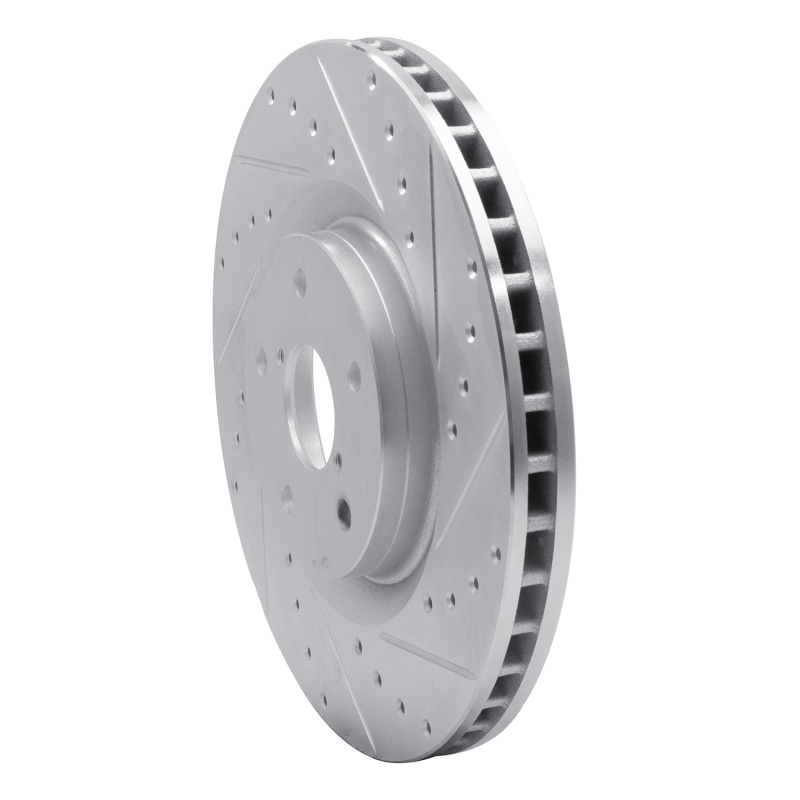Picture of R1 19-23 Subaru ASCENT Front Right Drilled & Slotted Silver Brake Rotor