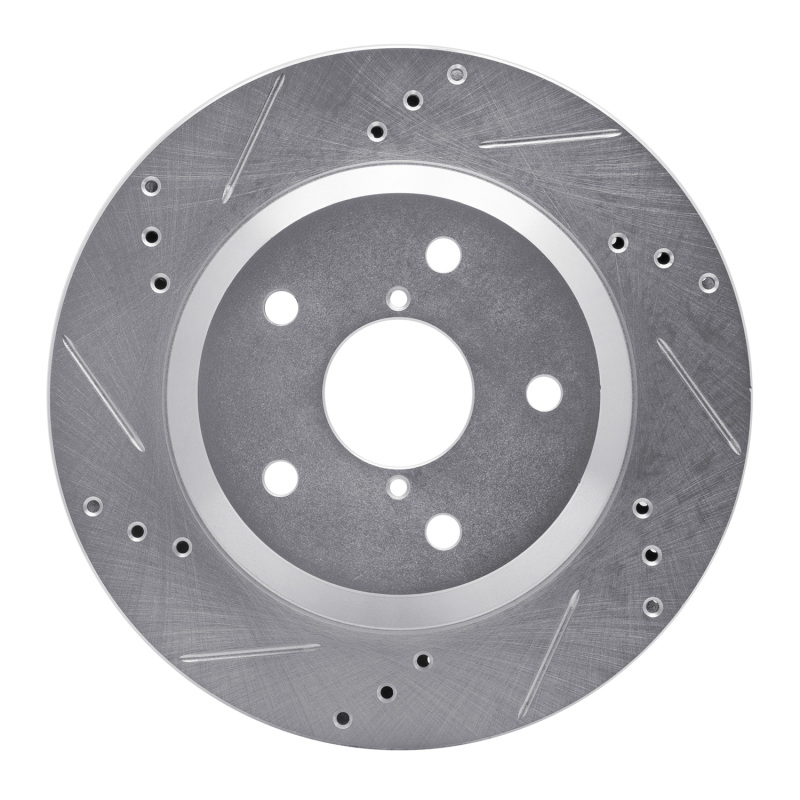 Picture of R1 19-25 Subaru Impreza Rear Left Drilled & Slotted Silver Brake Rotor