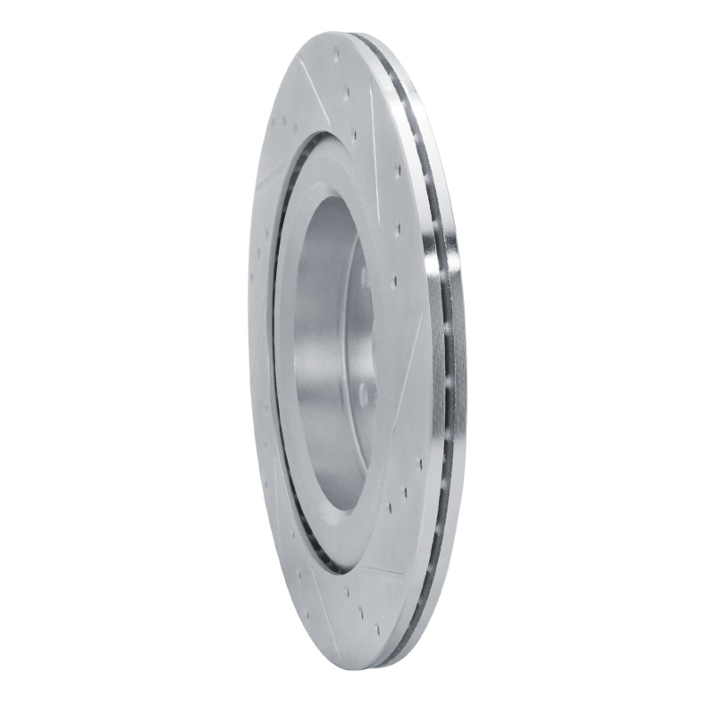 Picture of R1 19-25 Subaru ASCENT Rear Left Drilled & Slotted Silver Brake Rotor