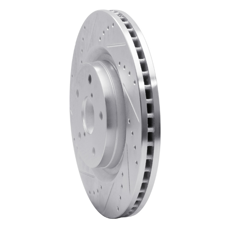 Picture of R1 19-24 Subaru Forester Front Left Drilled & Slotted Silver Brake Rotor