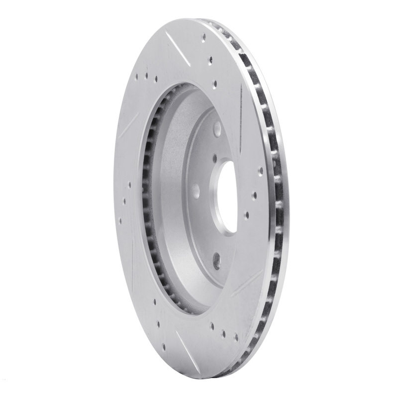 Picture of R1 19-25 Subaru Impreza Rear Left Drilled & Slotted Silver Brake Rotor