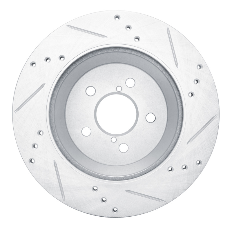 Picture of R1 19-23 Subaru Crosstrek Rear Left Drilled & Slotted Silver Brake Rotor