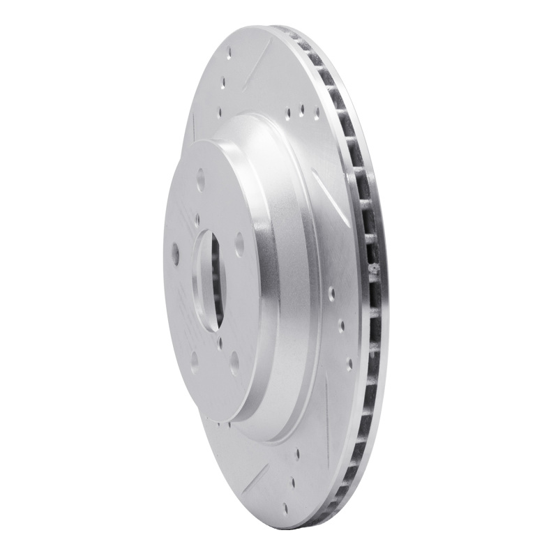 Picture of R1 19-25 Subaru Impreza Rear Left Drilled & Slotted Silver Brake Rotor