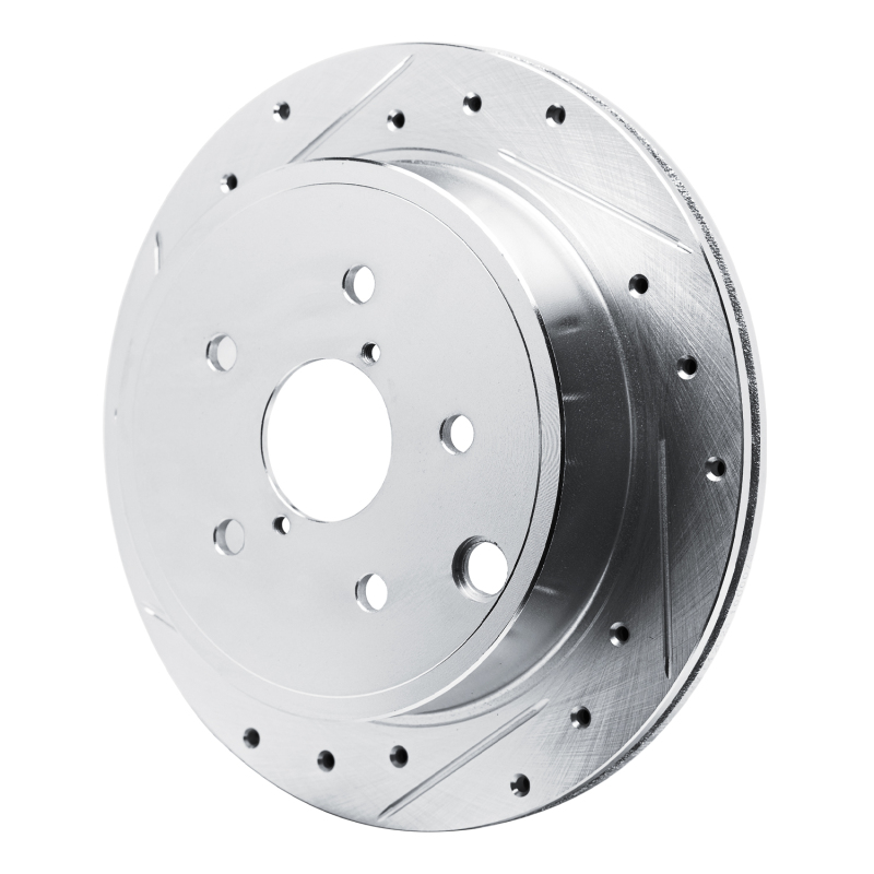 Picture of R1 22-25 Subaru WRX Rear Left Drilled & Slotted Silver Brake Rotor