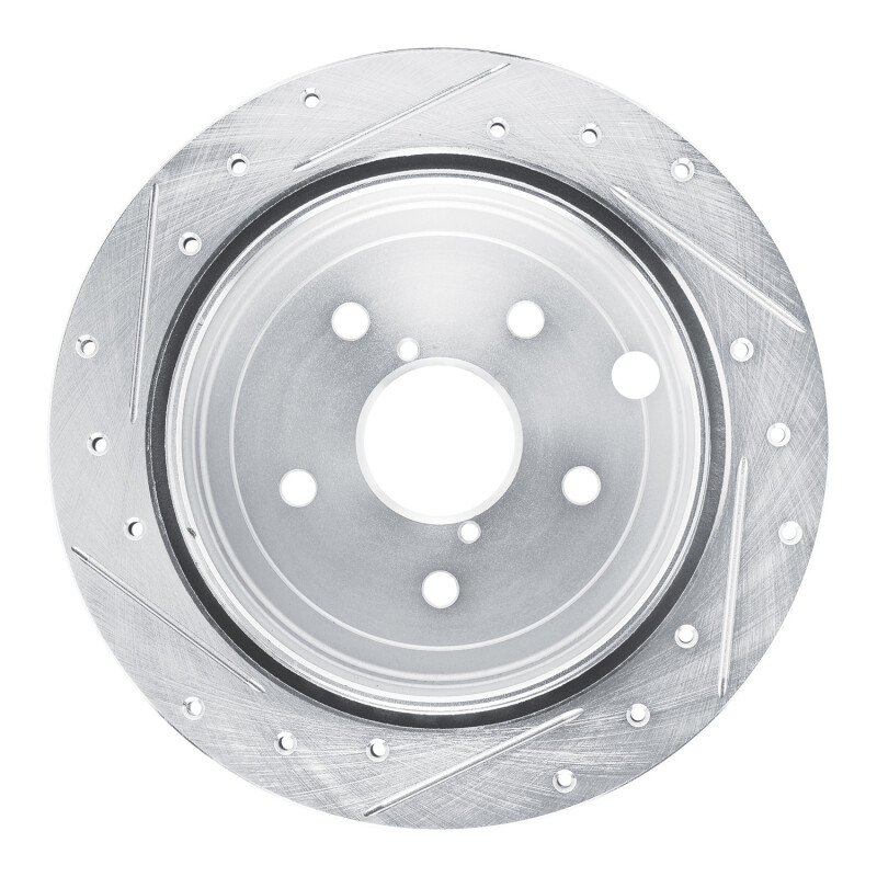 Picture of R1 22-25 Subaru WRX Rear Right Drilled & Slotted Silver Brake Rotor