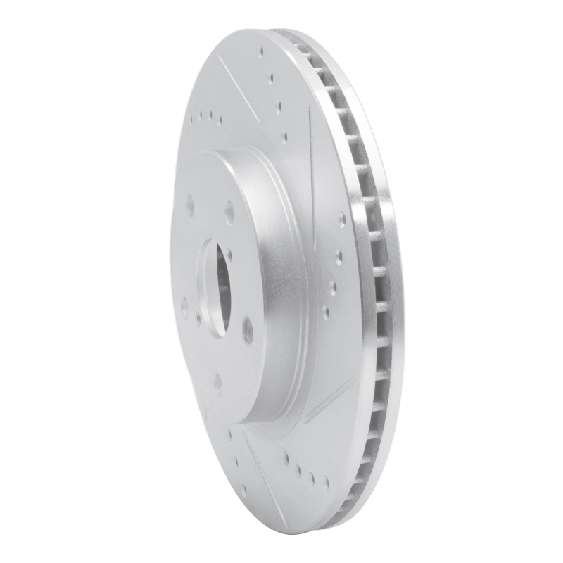 Picture of R1 19-24 Subaru Forester Front Right Drilled & Slotted Silver Brake Rotor