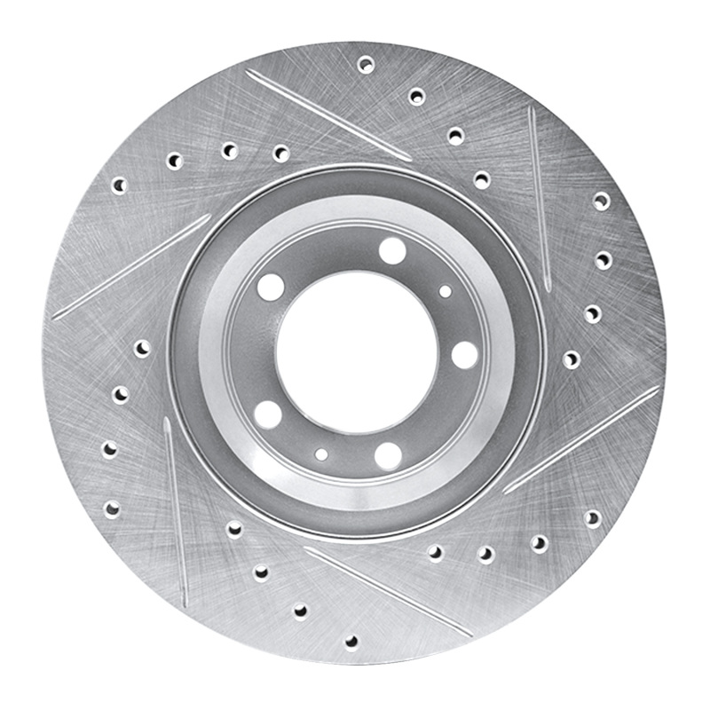 Picture of R1 81-89 Alfa Romeo Milano Front Left Drilled & Slotted Silver Brake Rotor