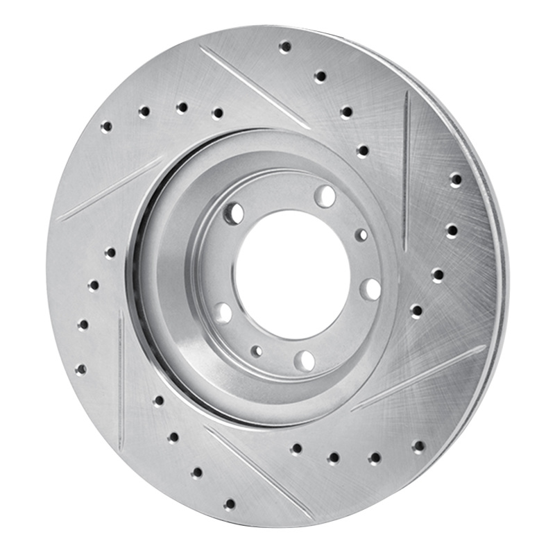 Picture of R1 81-89 Alfa Romeo Milano Front Left Drilled & Slotted Silver Brake Rotor