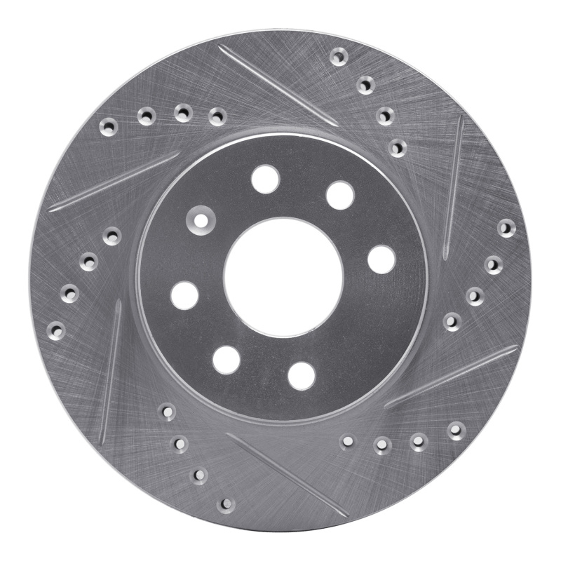 Picture of R1 00-02 Daewoo Nubira Front Right Drilled & Slotted Silver Brake Rotor