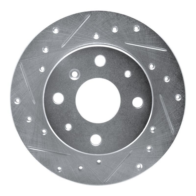 Picture of R1 88-92 Daihatsu CHARADE Front Left Drilled & Slotted Silver Brake Rotor