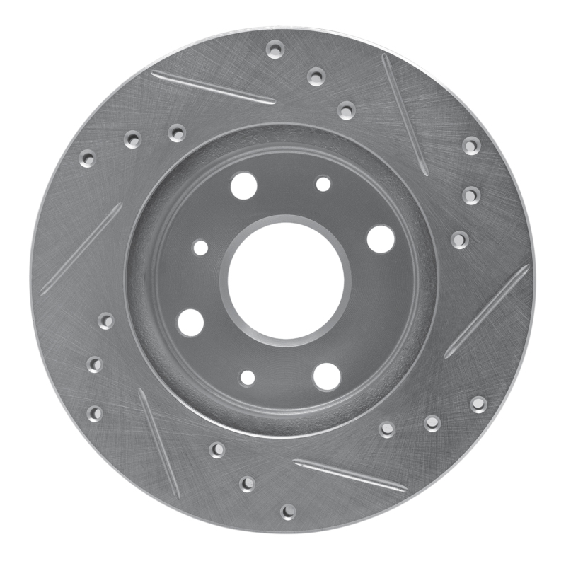 Picture of R1 88-92 Daihatsu CHARADE Front Left Drilled & Slotted Silver Brake Rotor