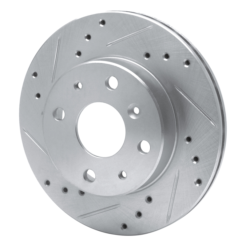 Picture of R1 88-92 Daihatsu CHARADE Front Left Drilled & Slotted Silver Brake Rotor