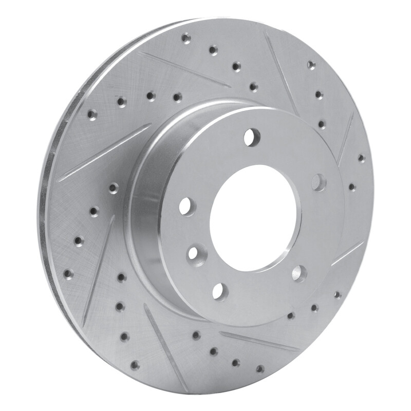 Picture of R1 86-89 Jaguar VanDEN PLAS Front Right Drilled & Slotted Silver Brake Rotor