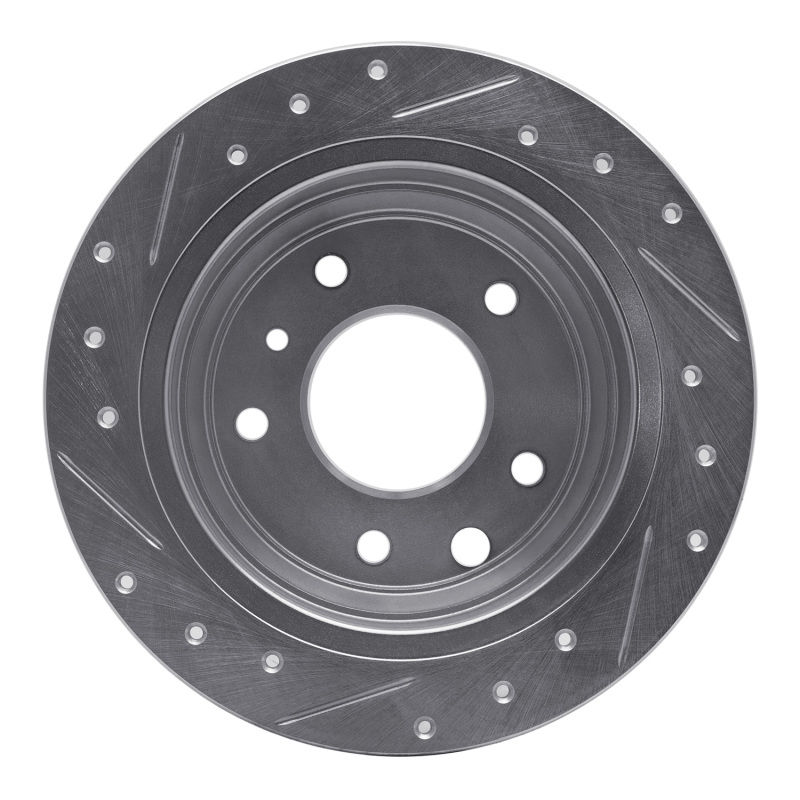 Picture of R1 86-89 Jaguar VanDEN PLAS Rear Right Drilled & Slotted Silver Brake Rotor