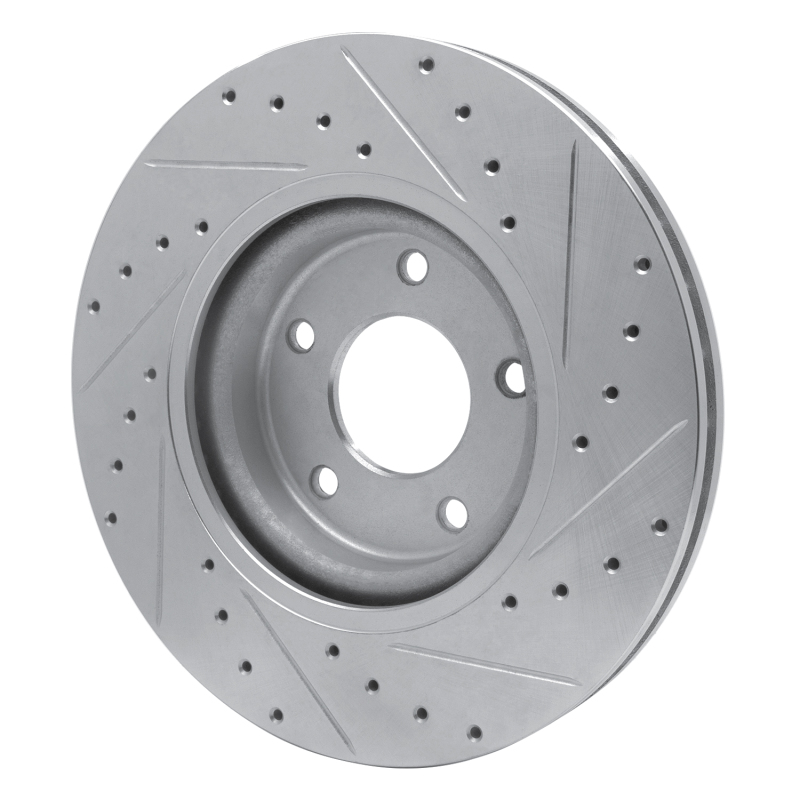 Picture of R1 98-06 Jaguar XJR Front Left Drilled & Slotted Silver Brake Rotor