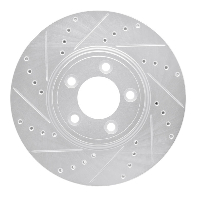 Picture of R1 06-08 Jaguar S-Type Front Left Drilled & Slotted Silver Brake Rotor