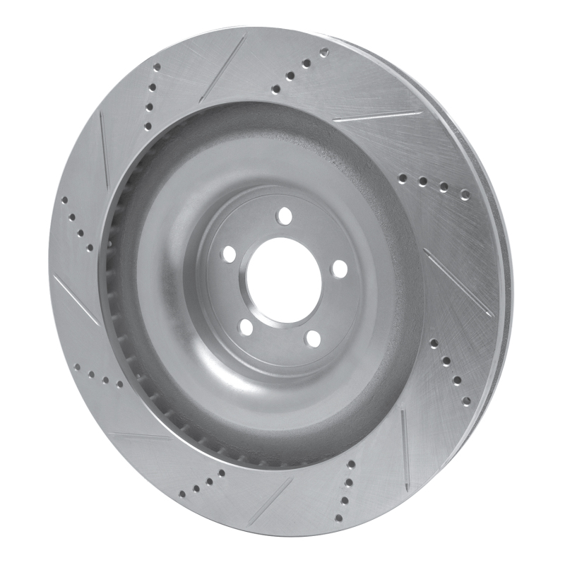 Picture of R1 08-09 Jaguar XKR Left Front Drilled & Slotted Silver Brake Rotor