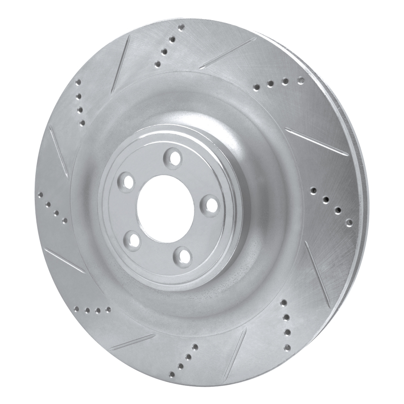Picture of R1 08-09 Jaguar XKR Right Front Drilled & Slotted Silver Brake Rotor