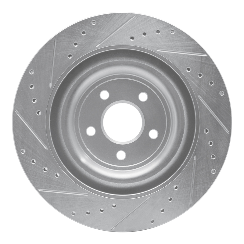 Picture of R1 08-09 Jaguar XKR Left Rear Drilled & Slotted Silver Brake Rotor