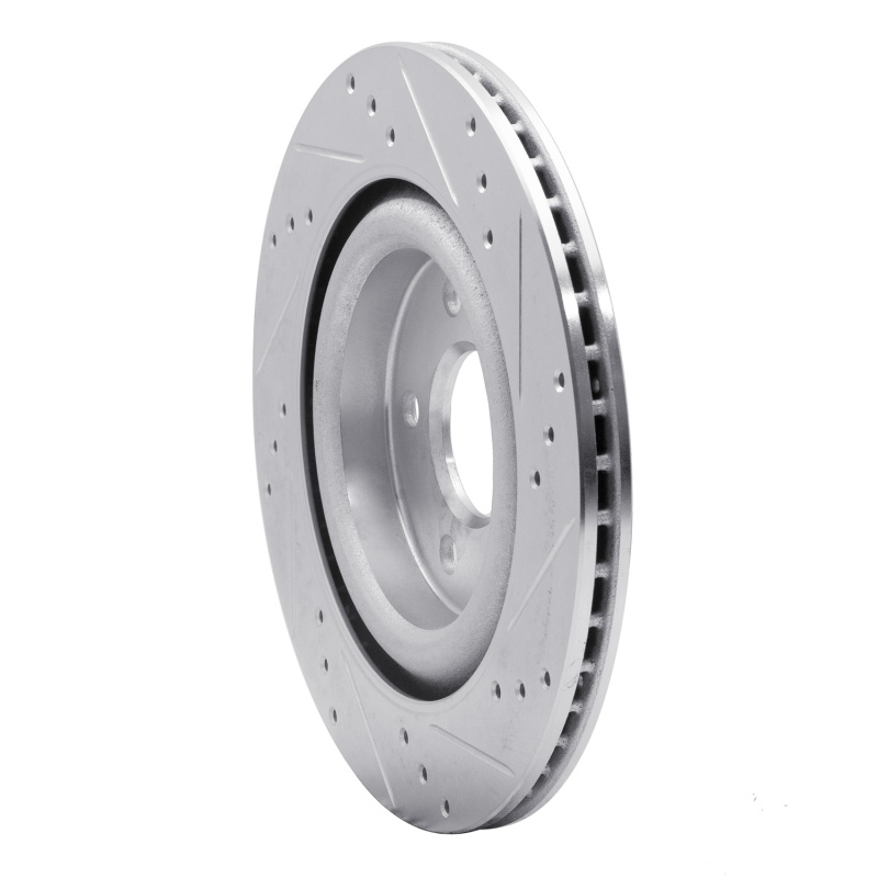 Picture of R1 06-08 Jaguar S-Type Rear Left Drilled & Slotted Silver Brake Rotor