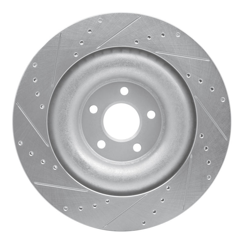 Picture of R1 10-24 Jaguar XF Rear Right Drilled & Slotted Silver Brake Rotor