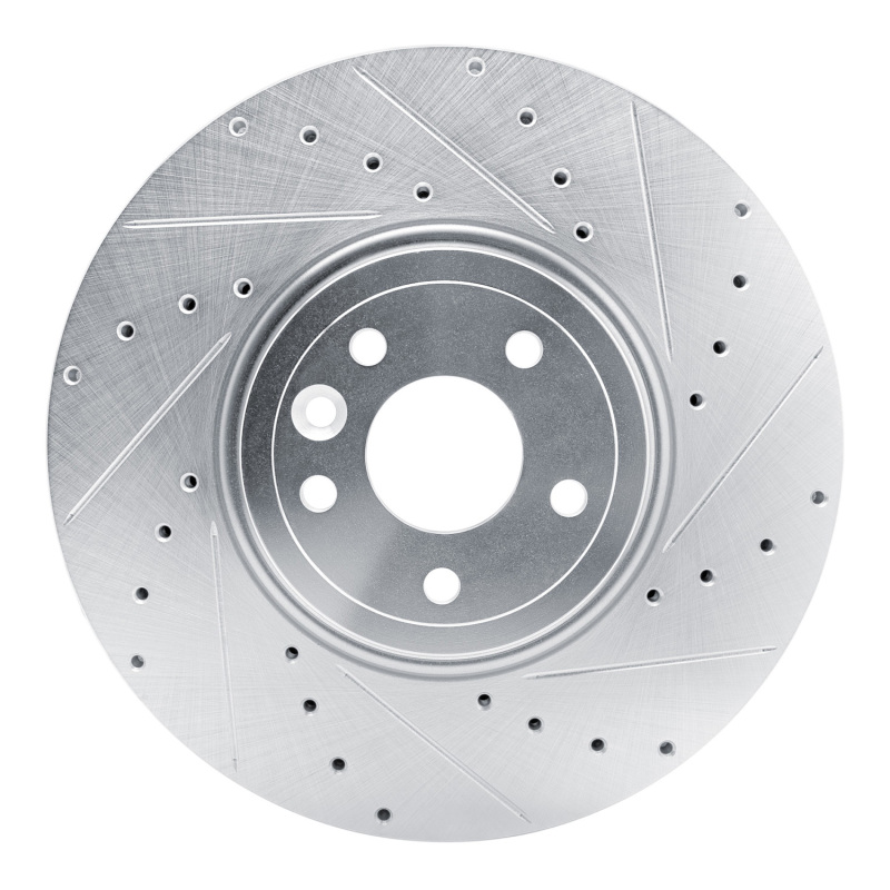 Picture of R1 16-24 Jaguar XF Front Right Drilled & Slotted Silver Brake Rotor