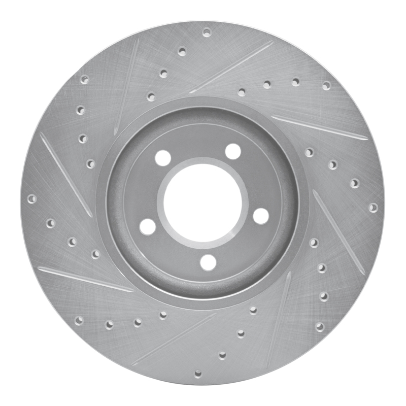 Picture of R1 03-05 Jaguar VanDEN PLAS Front Right Drilled & Slotted Silver Brake Rotor