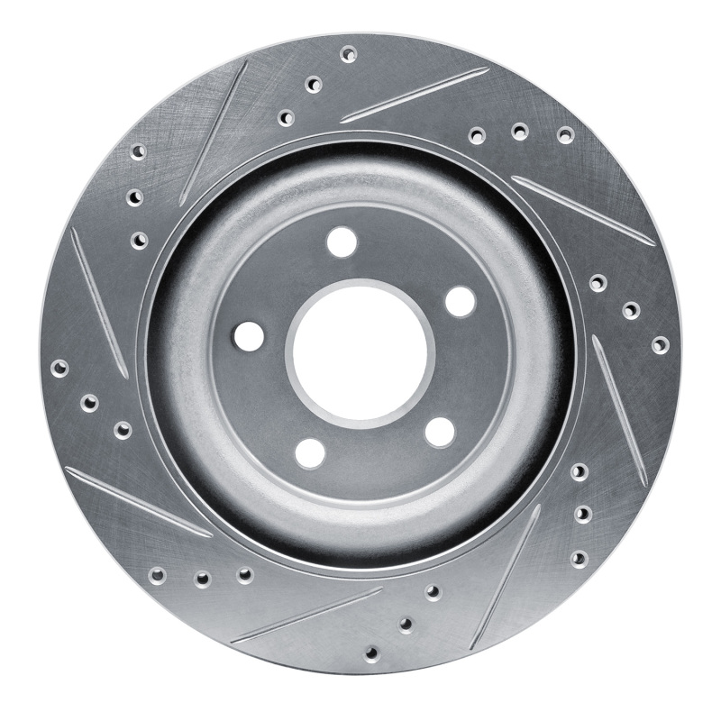 Picture of R1 06-08 Jaguar S-Type Rear Right Drilled & Slotted Silver Brake Rotor