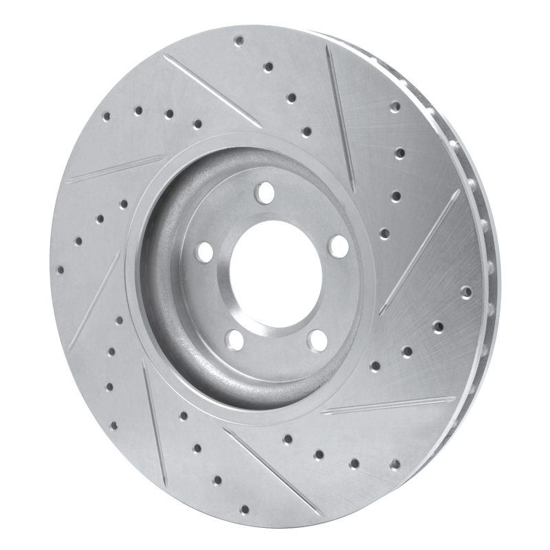 Picture of R1 03-05 Jaguar VanDEN PLAS Front Left Drilled & Slotted Silver Brake Rotor