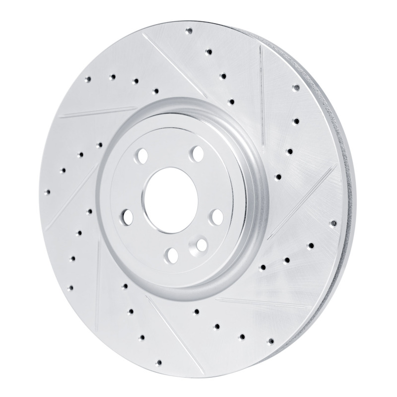 Picture of R1 17-20 Jaguar F-Pace Front Right Drilled & Slotted Silver Brake Rotor