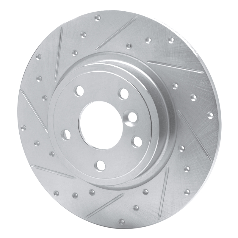 Picture of R1 17-19 Jaguar XE Rear Left Drilled & Slotted Silver Brake Rotor