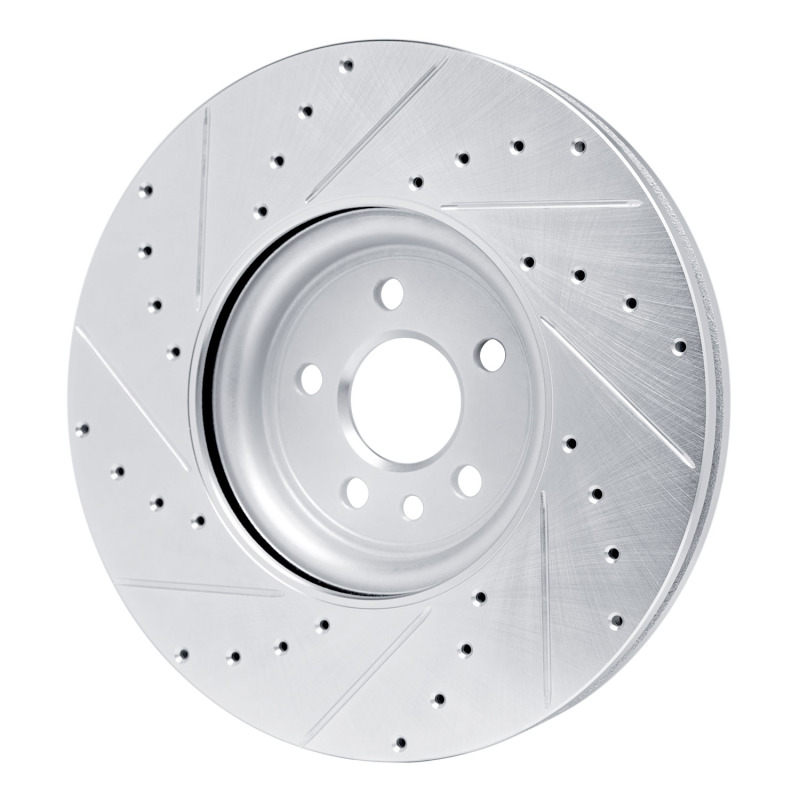 Picture of R1 17-20 Jaguar F-Pace Front Right Drilled & Slotted Silver Brake Rotor