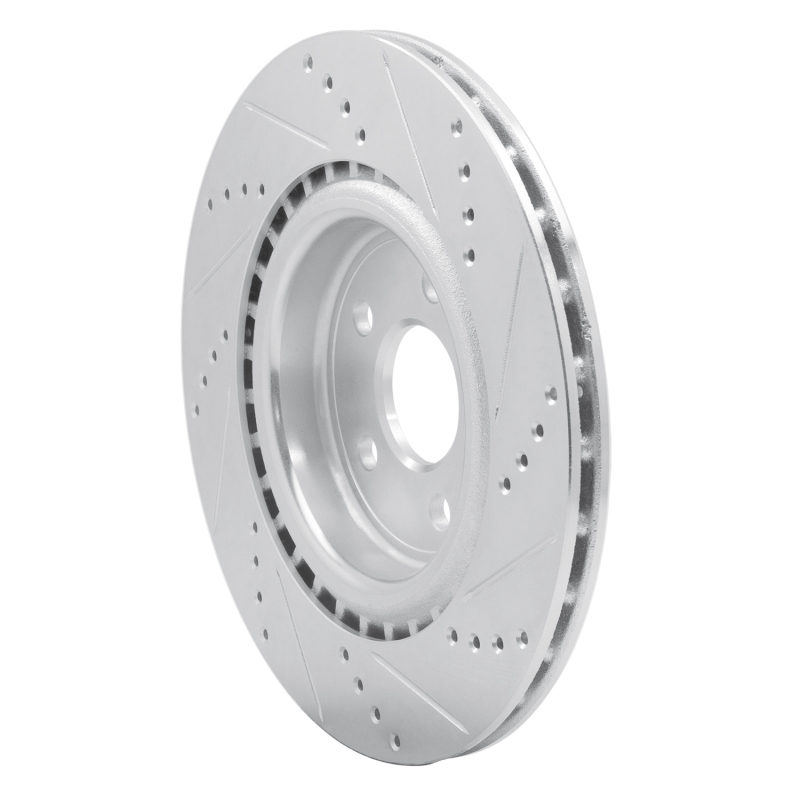 Picture of R1 17-20 Jaguar F-Pace Rear Left Drilled & Slotted Silver Brake Rotor