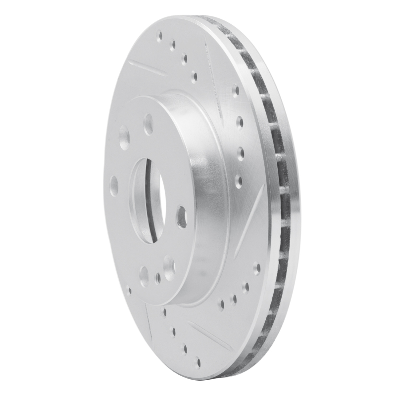 Picture of R1 94-02 Ford ASPIRE Front Right Drilled & Slotted Silver Brake Rotor