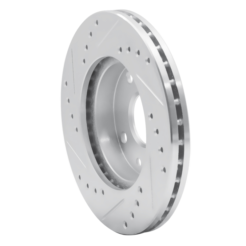 Picture of R1 94-02 Ford ASPIRE Front Right Drilled & Slotted Silver Brake Rotor