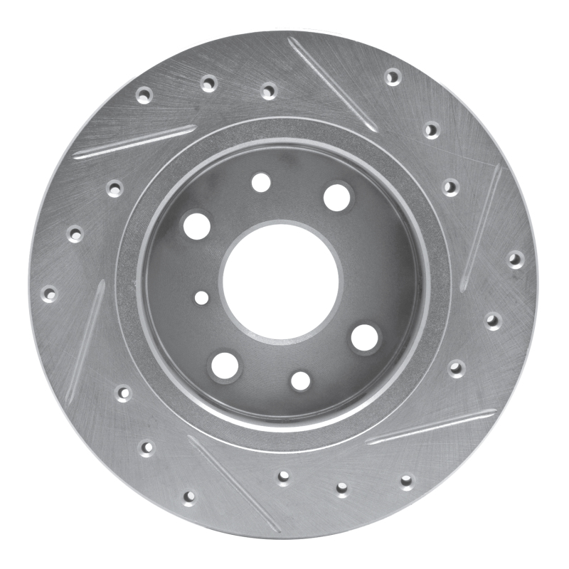 Picture of R1 94-00 Kia SPECTRA Front Left Drilled & Slotted Silver Brake Rotor
