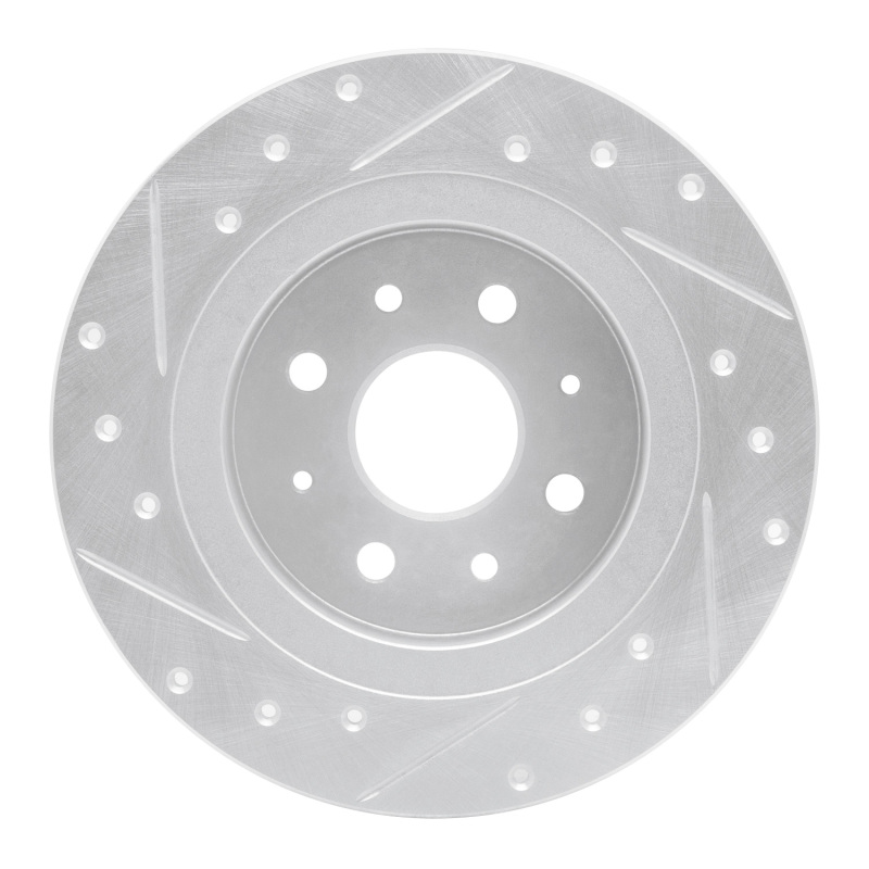 Picture of R1 98-03 Kia SEPHIA Rear Right Drilled & Slotted Silver Brake Rotor
