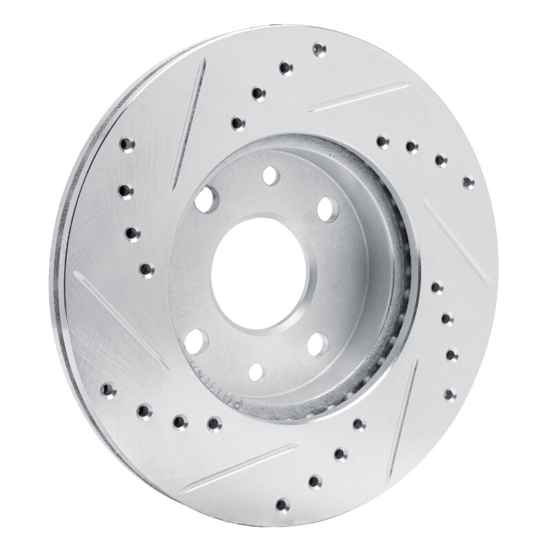 Picture of R1 94-00 Kia SPECTRA Front Right Drilled & Slotted Silver Brake Rotor